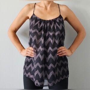 D'closet Sleeveless 100% Silk Top Comi Spaghetti Strap Black Purple Gray Sz S